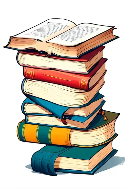 Five Books Stacked Top Book Open Book With Pages