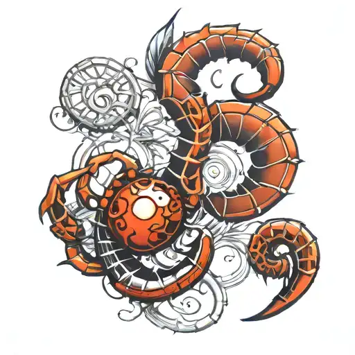 Scorpio Tattoo With The Initial Q