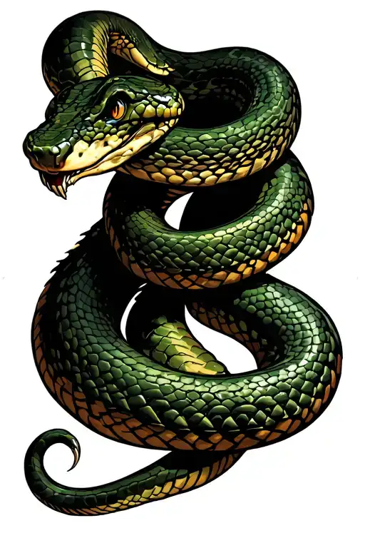 Snake Wrapped Around A Foot And Shin