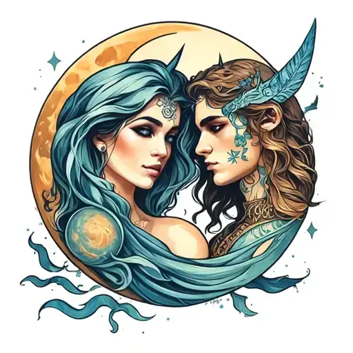 Aquarius Woman And Sagittarius Man Soulmate Love Moon And Harley
