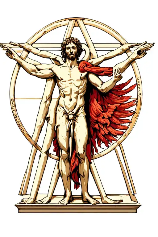 Atlas Holding Vitruvian Man Standing