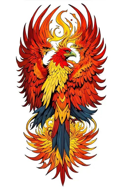 Phoenix Rising Tattoo That Continues On To Chest Piece