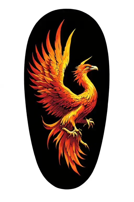 Phoenix Rising Tattoo That Continues On To Chest Piece