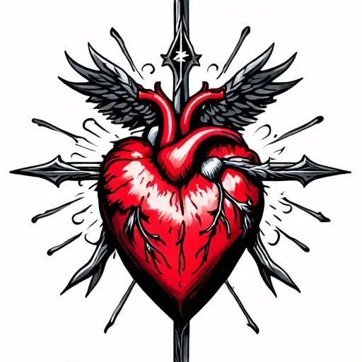 Simple Gothic Sacred Heart