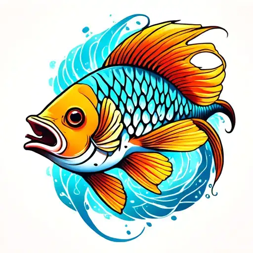 Creative Fish With Om Design Featuring