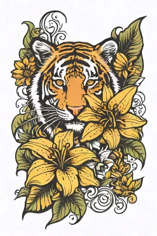 Half Sunflower Half Tiger Lily Flowers