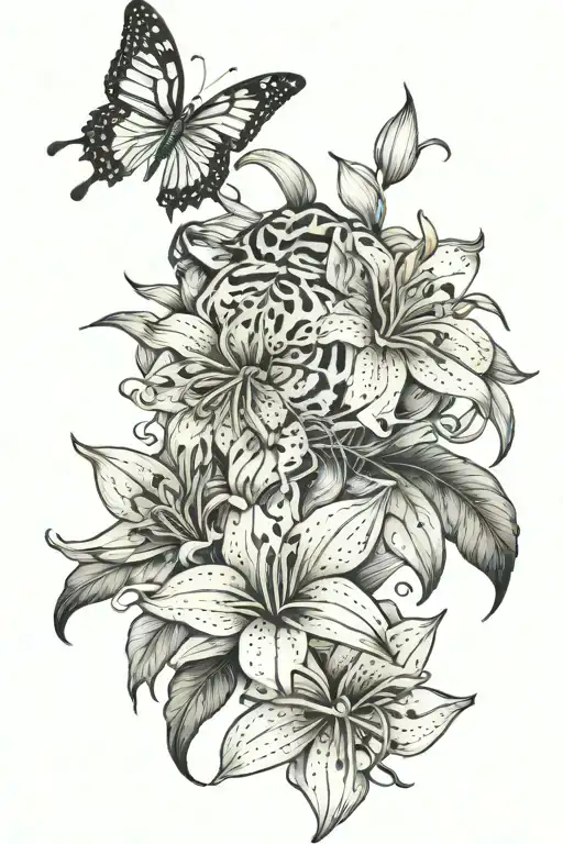 Half Sunflower Half Tiger-lily Flowers