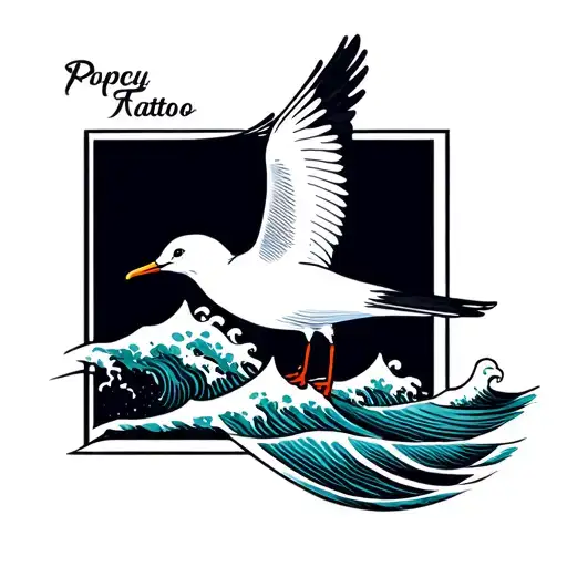 Seagull And Wave Letter Stamp