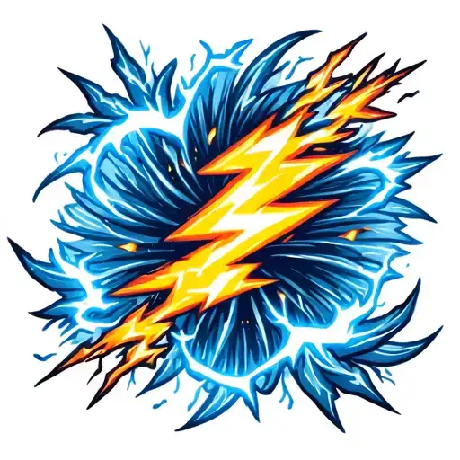 Bunch Of White Lightning Storm