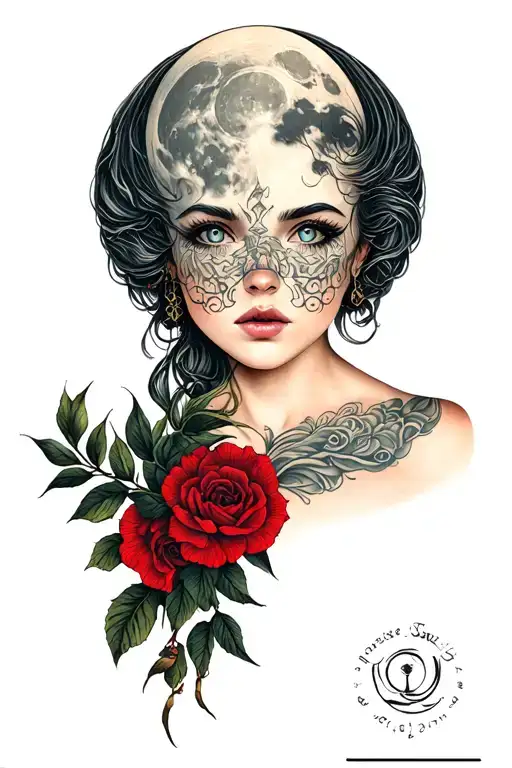 Woman With Full Moon Grey Eyes