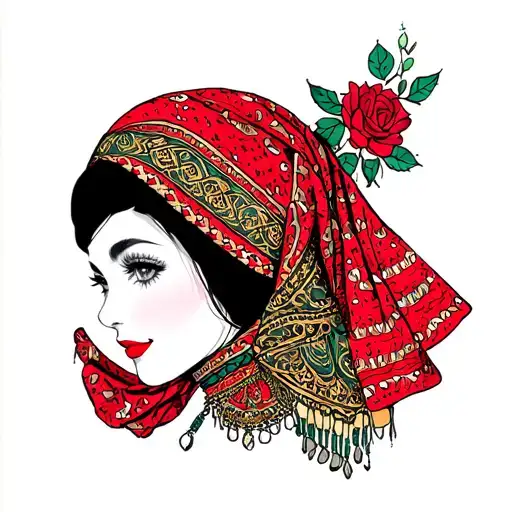 Flapper Girl In Babushka Scarf