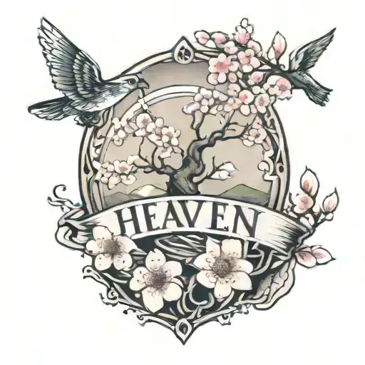 The Name Heaven With Cherry Blossom Tree