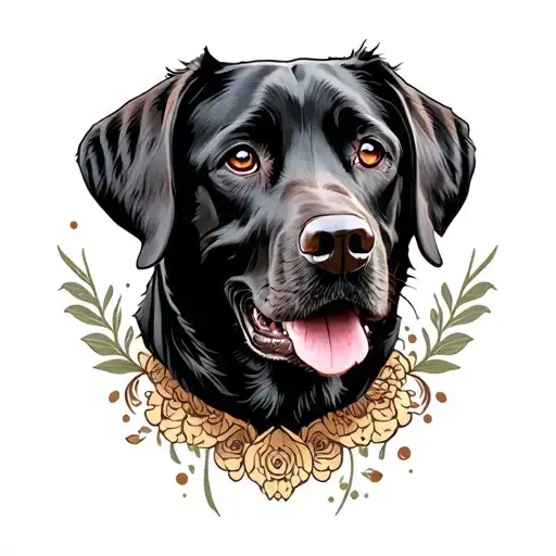 Black Lab Dog Portrait