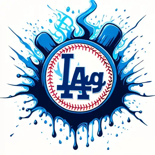 La Dodgers Logo Ripping Out Of Chest With Blue Blood Dripping
