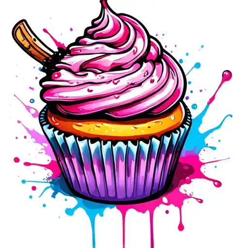 Splatted Cupcake