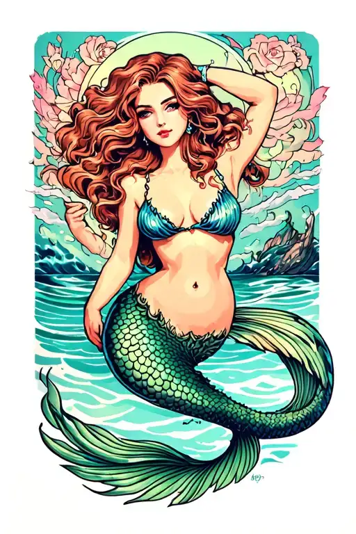 Mermaid Pin Up Girl