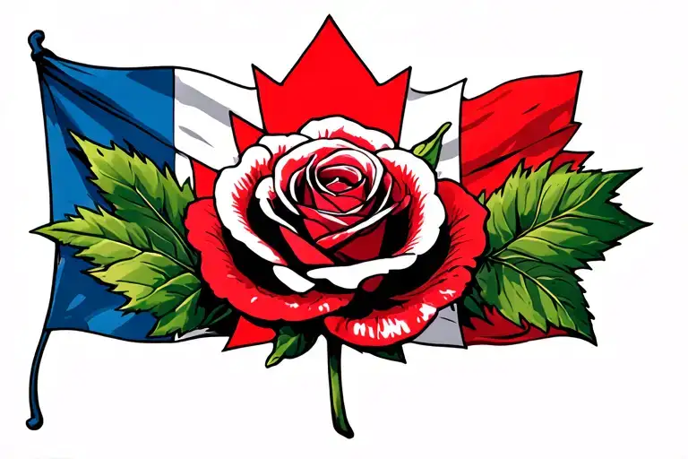 English Rose In Canada Flag Inside
