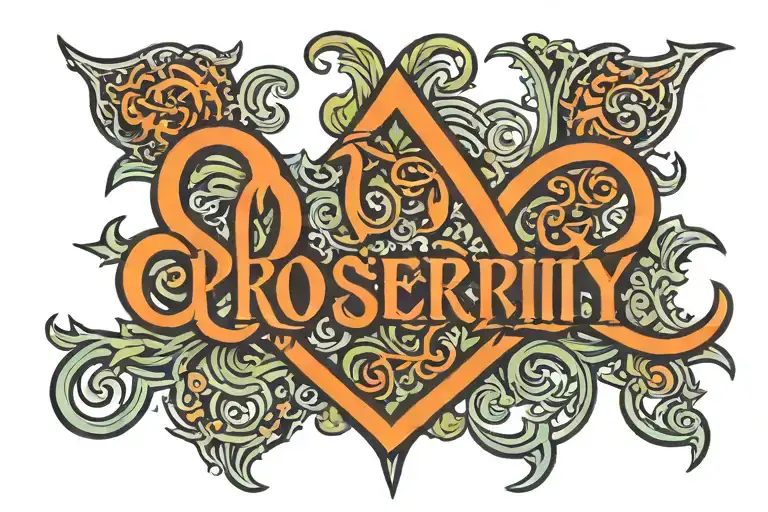 Ambigram Of The Word 'Prosperity' Written Across