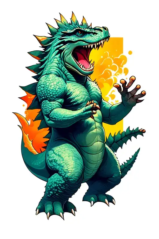 Laughing Godzilla Fighting