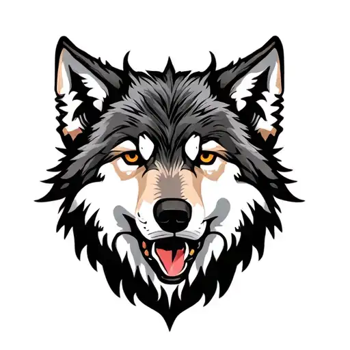 Traditional Wolf Tattoo Design