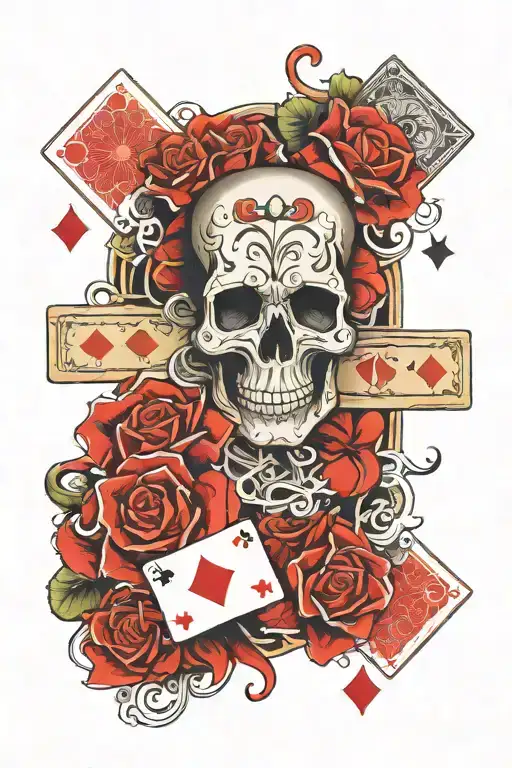 Text Admin And Playing Cards Forming