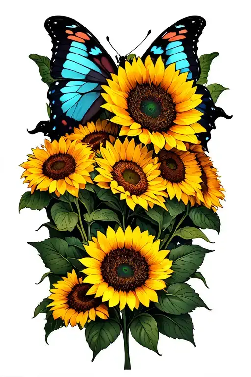 Sunflowers For Wife Passing Away Butterfly