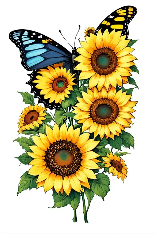 Sunflowers For Wife Adriana Passing Away Butterfly