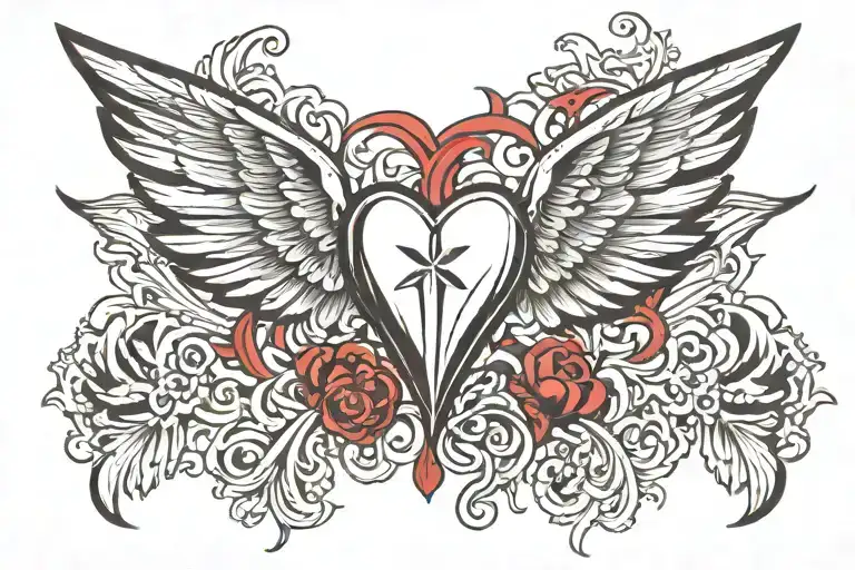 Chrome Hearts Wings Spreading With Heart In The Middle