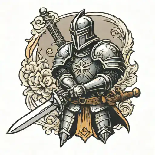 German Knight Holding A Sword