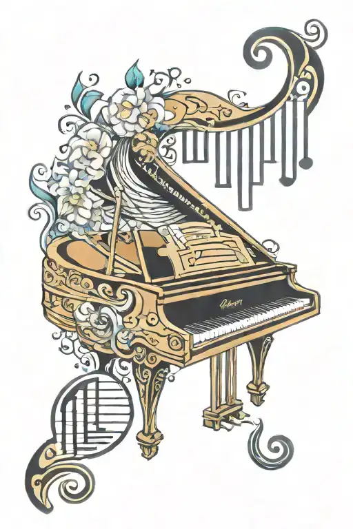 Aquarius Zodiac Sign With Piano Keys