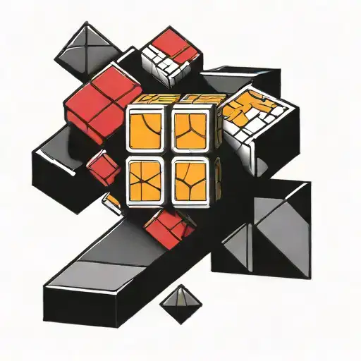 Rubiks Cube But In The Front The 4 Cubes On The Right Be White And On The Left