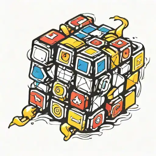 Generate Me A Rubiks Cube Tatoo With The Colors Form The Letter L