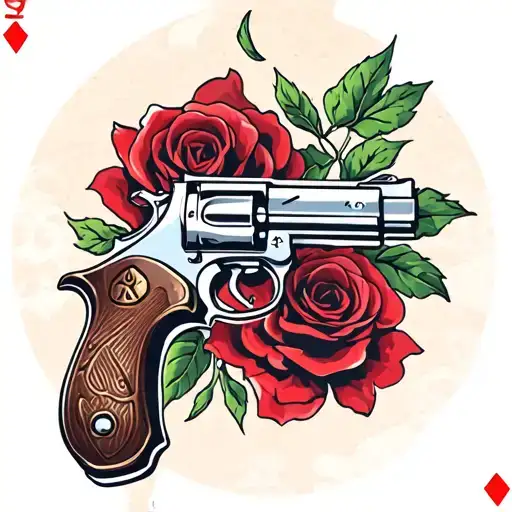 Blood Rose Poker Card Dice Pistol