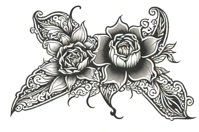 Flower Foot Tattoo Design