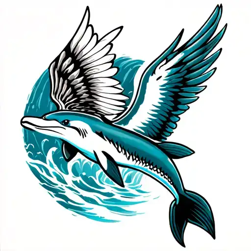 Flying Winged Dolphin