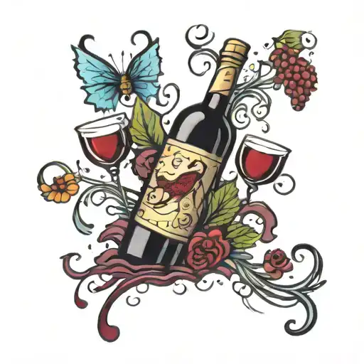 Spilled Wine Bottle