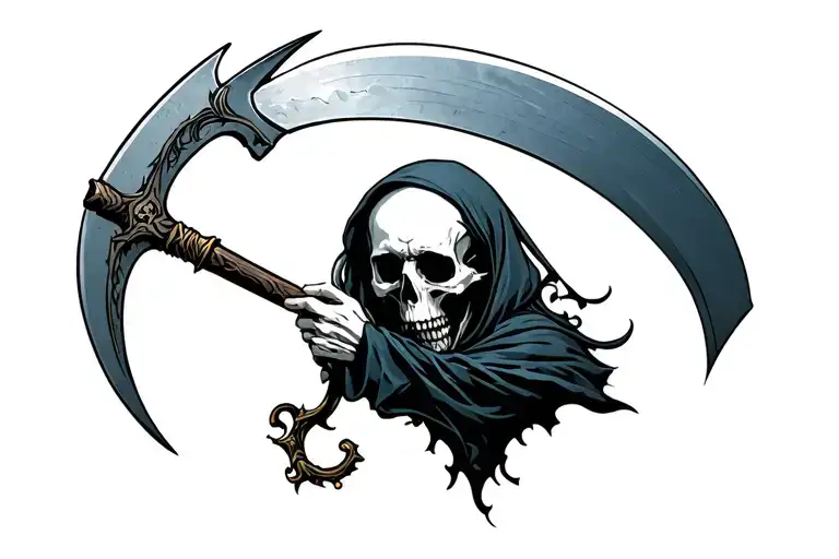 Death With A Scythe On Hand