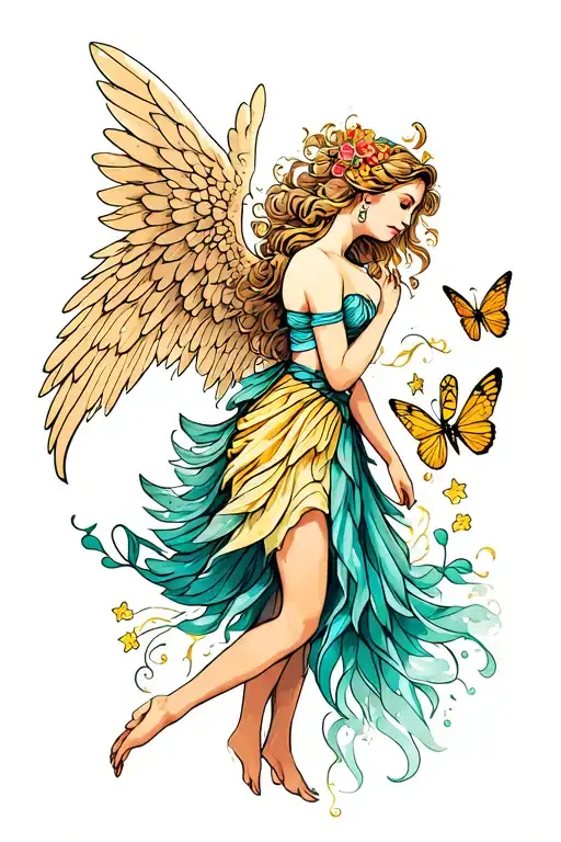 Angel And Butter Fly Coming