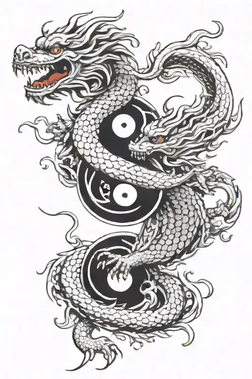 Japanese Dragon Yin Yang