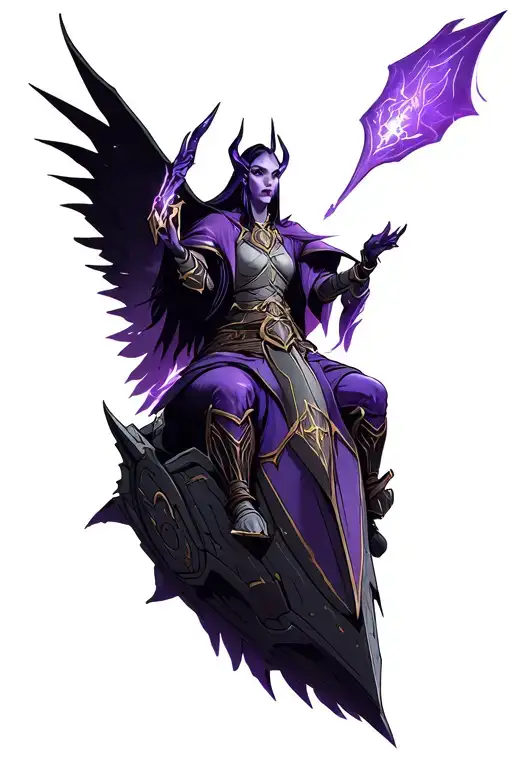 Shadow Priest Void Elf World Of Warcraft Warlock Riding Spaceship