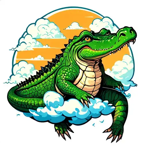 Crocodile On A Cloud