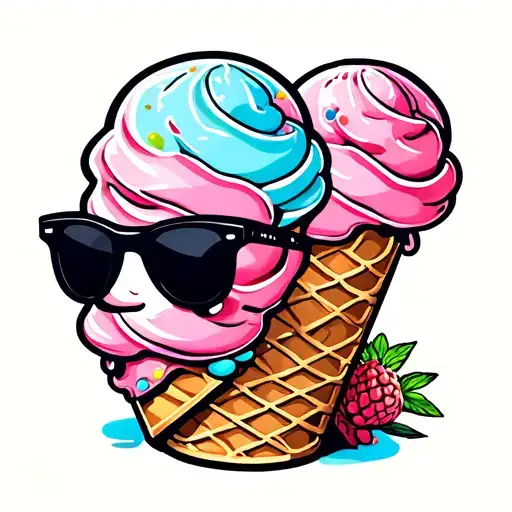 Ice Cream With Sunglasses