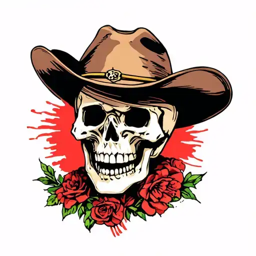 Skeleton With Cowboy Hat