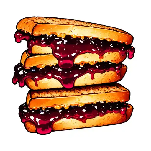 Peanut Butter And Jelly Sandwich Oozing