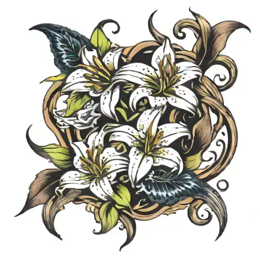Lily Flower Intertwined