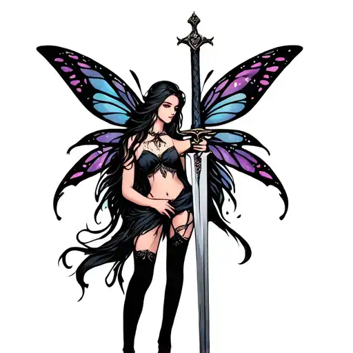 Gothic Fairy Holding A Sword