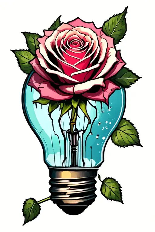 Rose In Broken Bulb Emerging