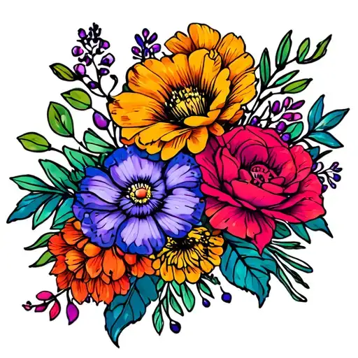 Feb Birth Flower Bouquet Tied