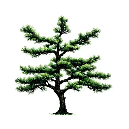 Simple Dark Green Pine Tree
