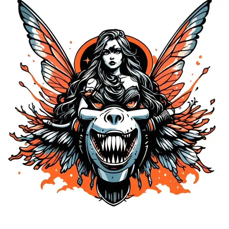 Fairy Riding On A Rocket Ship